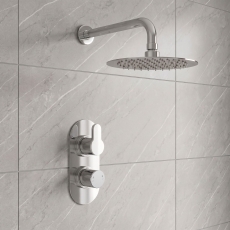 Delphi Loop Chrome Dual Concealed Shower Set with Fixed Head