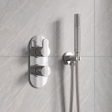 Delphi Loop Chrome Dual Concealed Shower Set with Handset and Bracket