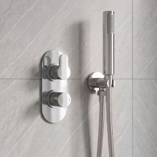 Delphi Loop Chrome Dual Concealed Shower Set with Handset and Bracket