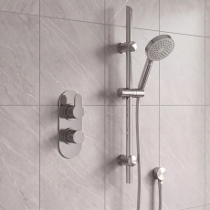 Delphi Loop Chrome Dual Concealed Shower Set with Slide Rail Kit