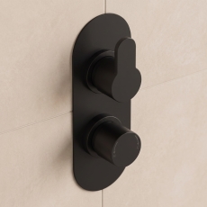 Delphi Loop Matt Black 2-Outlet Dual Concealed Shower Valve