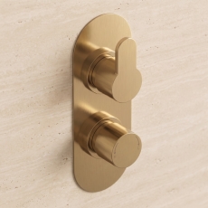 Delphi Loop Brushed Brass 2-Outlet Dual Concealed Shower Valve