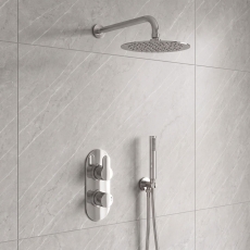 Delphi Loop Chrome Dual Concealed Shower Set with Fixed Head and Handset