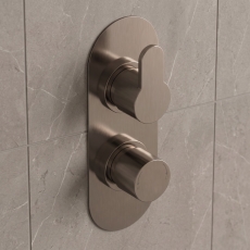 Delphi Loop Brushed Pewter 2-Outlet Dual Concealed Shower Valve
