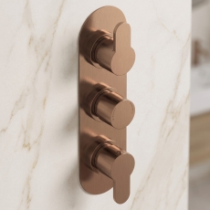 Delphi Loop Brushed Bronze 2-Outlet Triple Concealed Shower Valve