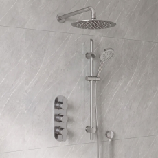 Delphi Loop Chrome Triple Concealed Shower Set with Fixed Head and Slide Rail Kit