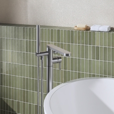 Delphi Loop Brushed Pewter Freestanding Bath Shower Mixer Tap (inc Kit)