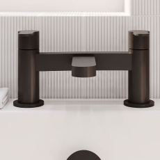Delphi Loop Matt Black Pillar Mounted Bath Filler Tap