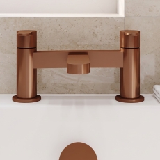 Delphi Loop Brushed Bronze Pillar Mounted Bath Filler Tap