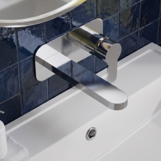 Delphi Loop Chrome 2-Hole Wall Mounted Basin Mixer Tap (inc Backplate)