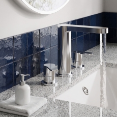 Delphi Loop Chrome 3-Hole Basin Mixer Tap (inc Pop-Up Waste)