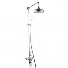 Delphi Loxton Thermostatic Exposed Mixer Shower with Shower Kit + Fixed Shower Head - Chrome