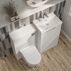 Delphi Lyra Satin White 1000mm 2-Door Waterproof Bathroom Furniture Combination Unit