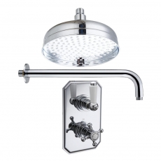 Delphi Marston Thermostatic Dual Concealed Mixer Shower with Fixed Shower Head - Chrome