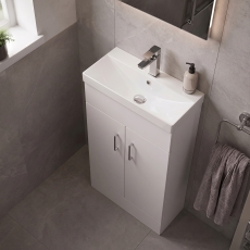 Delphi Nebula Compact 550mm 2-Door Floor Standing Vanity Unit with Basin