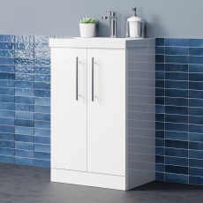 Delphi Nordic 500mm 2-Door Floor Standing Vanity Unit (inc Basin)