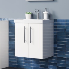 Delphi Nordic 500mm 2-Door Wall Hung Vanity Unit (inc Basin)