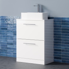 Delphi Nordic 600mm 2-Drawer Floor Standing Countertop Vanity Unit
