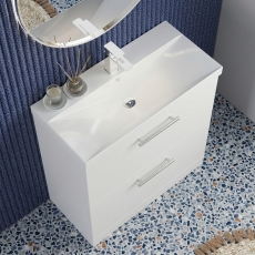 Delphi Nordic 800mm 2-Drawer Floor Standing Vanity Unit (inc Basin)