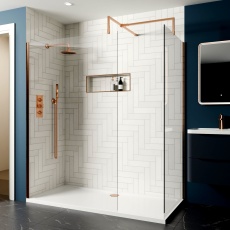 Delphi Optics Brushed Bronze Walk-In Shower Enclosure
