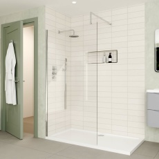 Delphi Optics Chrome Wet Room Shower Screen