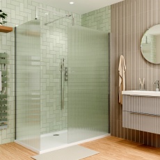 Delphi Optics Fluted Chrome Walk-In Shower Enclosure