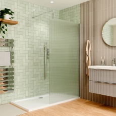 Delphi Optics Fluted Chrome Wet Room Shower Screen