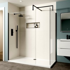 Delphi Optics Matt Black Walk-In Shower Enclosure