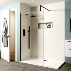Delphi Optics Matt Black Wet Room Shower Screen