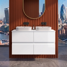 Delphi Penthouse 1200mm 4-Drawer Wall Hung Countertop Vanity Unit