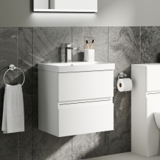 Delphi Penthouse 500mm 2-Drawer Wall Hung Vanity Unit (inc Basin)