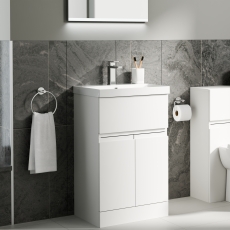 Delphi Penthouse 500mm 2-Door 1-Drawer Floor Standing Vanity Unit (inc Basin)