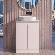 Delphi Penthouse 600mm 2-Door Floor Standing Premium Countertop Vanity Unit