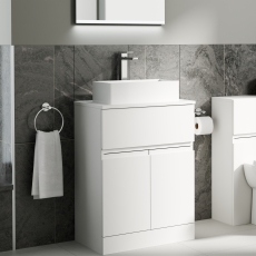 Delphi Penthouse 600mm 2-Door 1-Drawer Floor Standing Countertop Vanity Unit