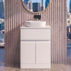 Delphi Penthouse 600mm 2-Door 1-Drawer Floor Standing Countertop Vanity Unit