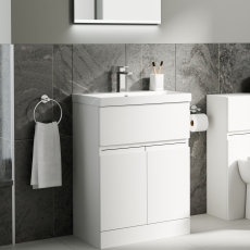 Delphi Penthouse 600mm 2-Door 1-Drawer Floor Standing Vanity Unit (inc Basin)