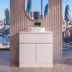 Delphi Penthouse 800mm 2-Door 1-Drawer Floor Standing Countertop Vanity Unit