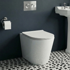 Delphi Porter Rimless Back to Wall Toilet (inc Soft Close Slim Seat)