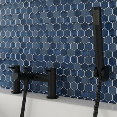 Delphi Quay Matt Black Bath Shower Mixer Tap with Kit