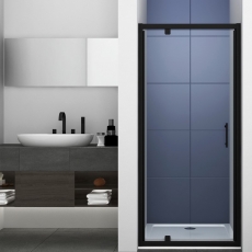 Delphi Inspire Matt Black Pivot Shower Door - 6mm Glass