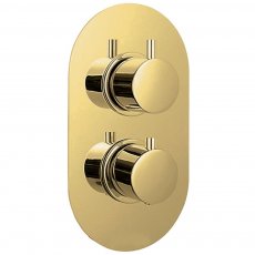 Delphi Thermostatic Round Concealed Shower Valve Dual Handle - Brushed Brass
