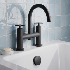 Delphi Sedona Matt Black Pillar Mounted Bath Filler Tap
