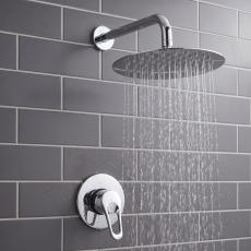 Delphi Solo Chrome Manual Concealed Shower Set with Fixed Head