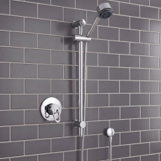 Delphi Solo Chrome Manual Concealed Shower Set with Slide Rail Kit