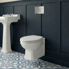 Delphi Stratford Traditional Wall Hung Toilet (inc White MDF Seat)