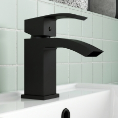 Delphi Swallow Matt Black Mono Basin Mixer Tap
