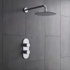 Delphi Theory Chrome Dual Concealed Shower Set with Large Drencher Head
