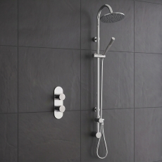 Delphi Theory Chrome Dual Concealed Shower Set with Premium Riser Kit