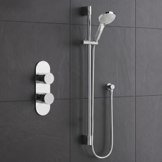 Delphi Theory Chrome Dual Concealed Shower Set with Slide Rail Kit