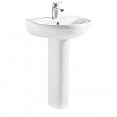 Delphi Trade Basin with Full Pedestal In A Box 550mm Wide - 1 Tap Hole